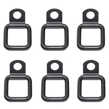 

6pcs D Ring Stainless Steel Tie Downs For Jeep Wrangler Pickup Cargo Black Heavy duty Auto