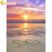 

CHENISTORY Painting By Numbers Scenery DIY Oil Coloring By Numbers Beach Landscape Canvas Paint Art Pictures Home Decor