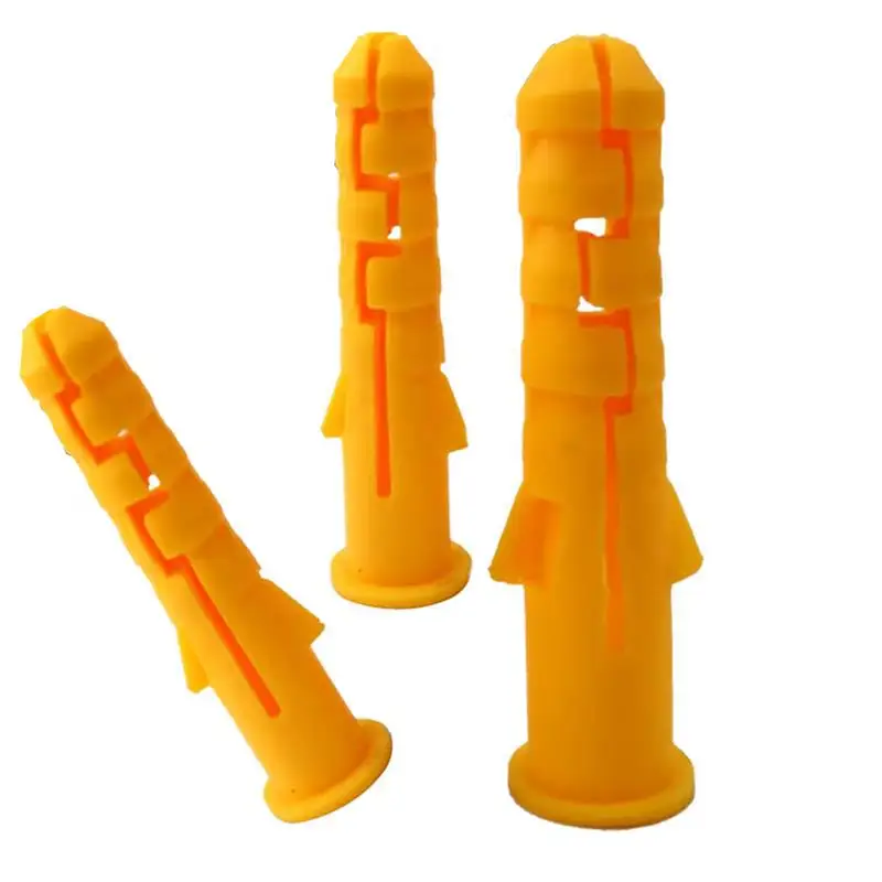 

300pcs M6 Ribbed Plastic Anchor Wall Plastic Expansion Pipe Tube Wall Plugs For Self-Tapping Screws Plastic Anchor Wall Tube