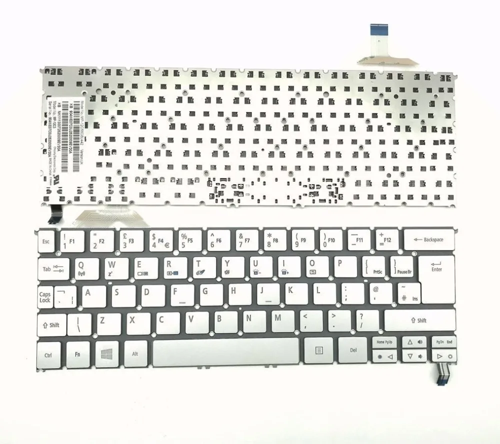 Новая английская Серебряная клавиатура с подсветкой для Acer Aspire S7 391 392|Клавиатуры