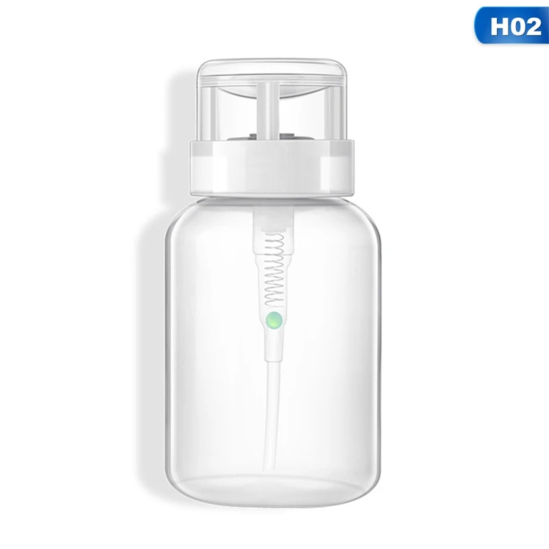 1Pc 200ml Empty Plastic Nail Polish Remover Alcohol Liquid Press Pumping Dispenser Bottle Nail Art Gel Cleaner - Цвет: H02