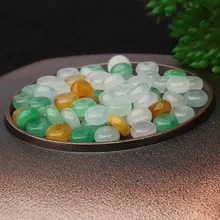 50 шт. натуральный нефрит изумруд три цвета 6 мм аксессуары для бисера DIY браслет Шарм ювелирные изделия мода ручной вырезанный на удачу подарки