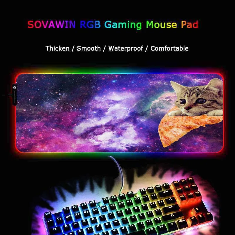 XGZ игровой коврик для мыши с милым котом RGB большой компьютерный коврик для мыши геймер XXL коврик для мыши с животными светодиодный коврик для мыши с подсветкой Mause коврик для клавиатуры Настольный коврик