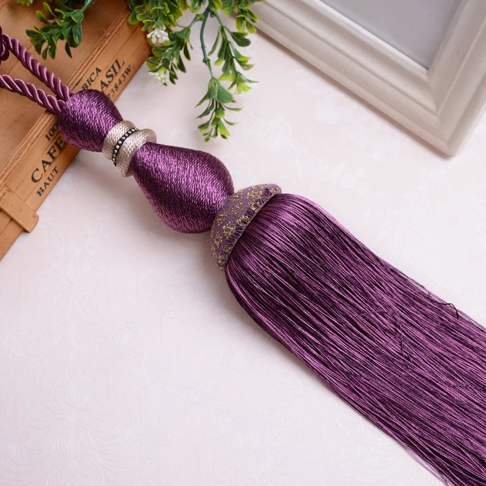 2 шт Европейский занавес, Висящий Шар кисточки для занавесок Tiebacks повязки кисти аксессуары для занавесок - Цвет: Фиолетовый