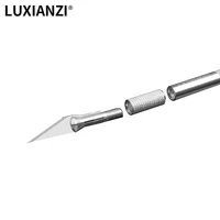 LUXIANZI Non-Slip Engraving Metal Knife #11 Blade Set for Mobile Phone PCB Repair Hand Tools Cutter Craft Knives DIY Multi Tool 6
