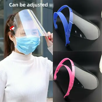 

Transparent Shield Adjustable Full Face Shield Hats Plastic Anti-fog Protective Cover Saliva-proof Dust-proof Cap