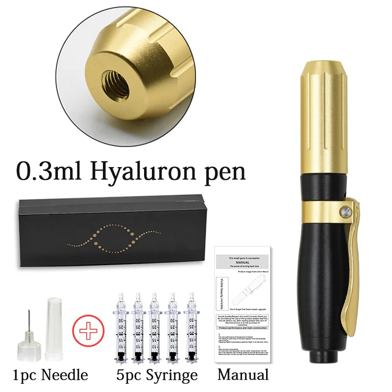 gold black pen kit 10 шт., 20 мл, гиалуроновая кислота для улучшения лица, наполнитель для лица, распылитель, пистолет, ампула, гиалуроновая ручка - Номер модели: gold black pen kit