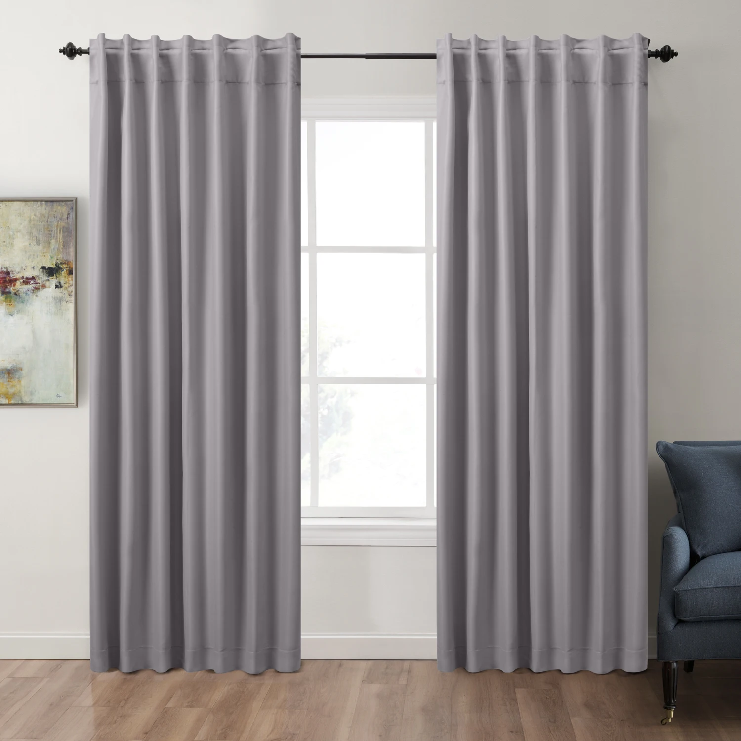 Solid Color Thermal Insulated 90% + Blackout Curtains for Living Room Bedroom Gray Black Blue Thick Window Curtain Treatment