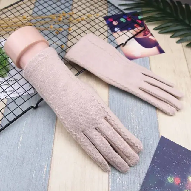 New Ladies Winter Warm Gloves, Cashmere Wool Gloves, Five-Finger Split-Finger Touch Screen Gloves A272-5