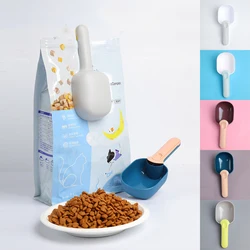 Mutli-function Cat Dog Food Scoop Portable Pet Shovel Feeding Spoon with Sealing Bag Clip Pet Feeders Pet Puppy Kitten Supplies