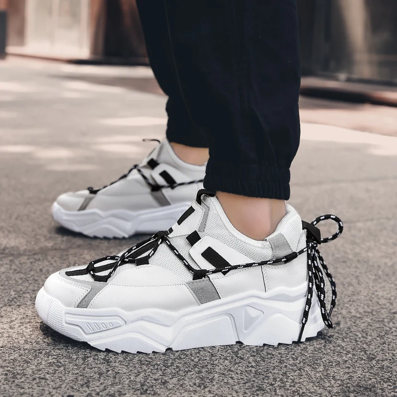 

Men Platform running shoes Men Fashion Buckle Sneakers men Rubber tenis male Casual Chunky sneakers boys vulcanized shoes High