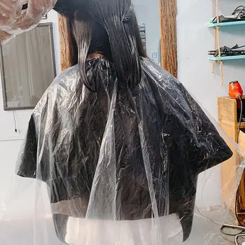 

50 Pieces per Package Disposable Hair Dye Cape Durable Wrap Hairdressing PE Cloth Oil Apron Desposable Haircut Emu Hair Sal R1G0