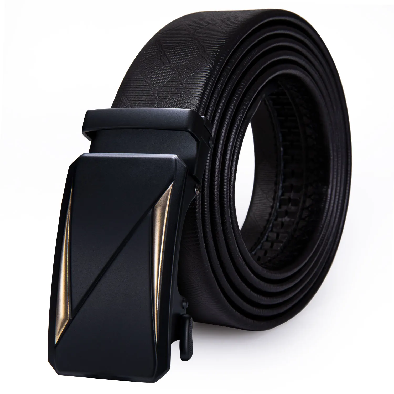 Мужской ремень, черный кожаный пояс, Воловья кожа, золотой Автоматический раздвижной ремень с храповой пряжкой, дизайнерский ремень для джинсов,, Barry. Wang - Цвет: PD-2129DEA