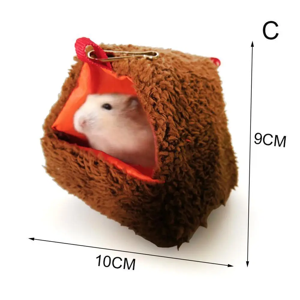 Маленький теплый туннельный гамак для домашних животных, подвесная кровать, хорек крыса, хомяк птица, белка, сарай, пещера, хижина, подвесная клетка для домашних птиц, принадлежности для попугаев - Цвет: C