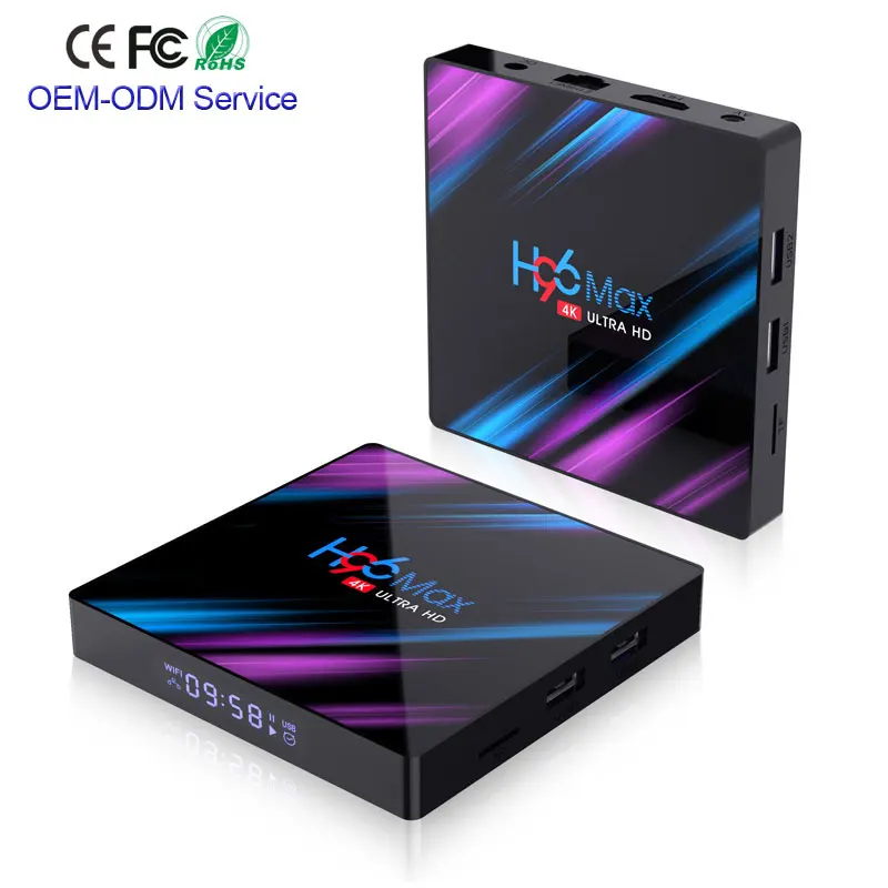 H96 MAX 3318 Rockchip RK3318 Quad Core RAM 4GB ROM 32GB Dual Wifi UHD OS Android 9 0 TV Box | Электроника