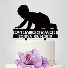 1 шт 7 цветов Персонализированная с именем ребенка на день рождения акриловая Топпер для торта для детского душа украшения торта YC-007