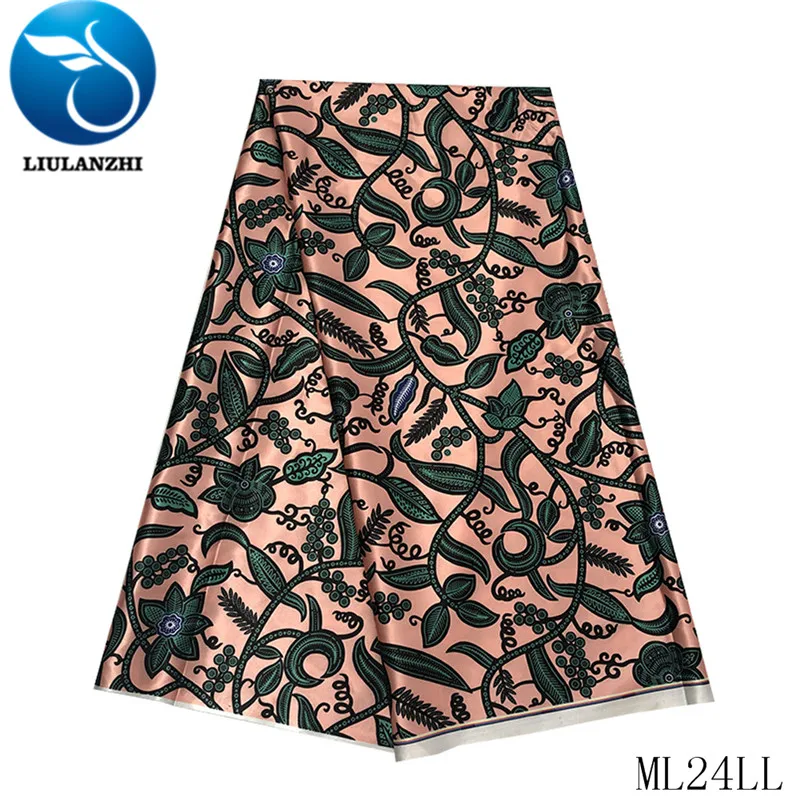 LIULANZHI нигерийские принты ткани 5 ярдов атласные Fbaircs Цветочные украшения Африканский Tissu атласные ткани ML24LL30-39