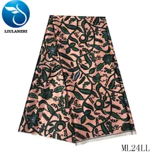 LIULANZHI нигерийские принты ткани 5 ярдов атласные Fbaircs Цветочные украшения Африканский Tissu атласные ткани ML24LL30-39