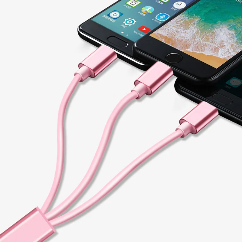 Новая мульти зарядный кабель шнур 3 в 1 type C Micro USB выдвижной для мобильного телефона