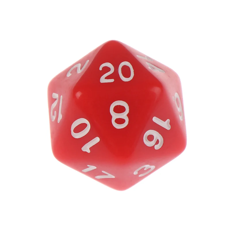 RD 1 шт. эффект D20 игральные кости для настольной игры 20 сторонних данных насыщенных цветов аксессуары для настольной игры акриловые цифровые игральные кости - Цвет: RD