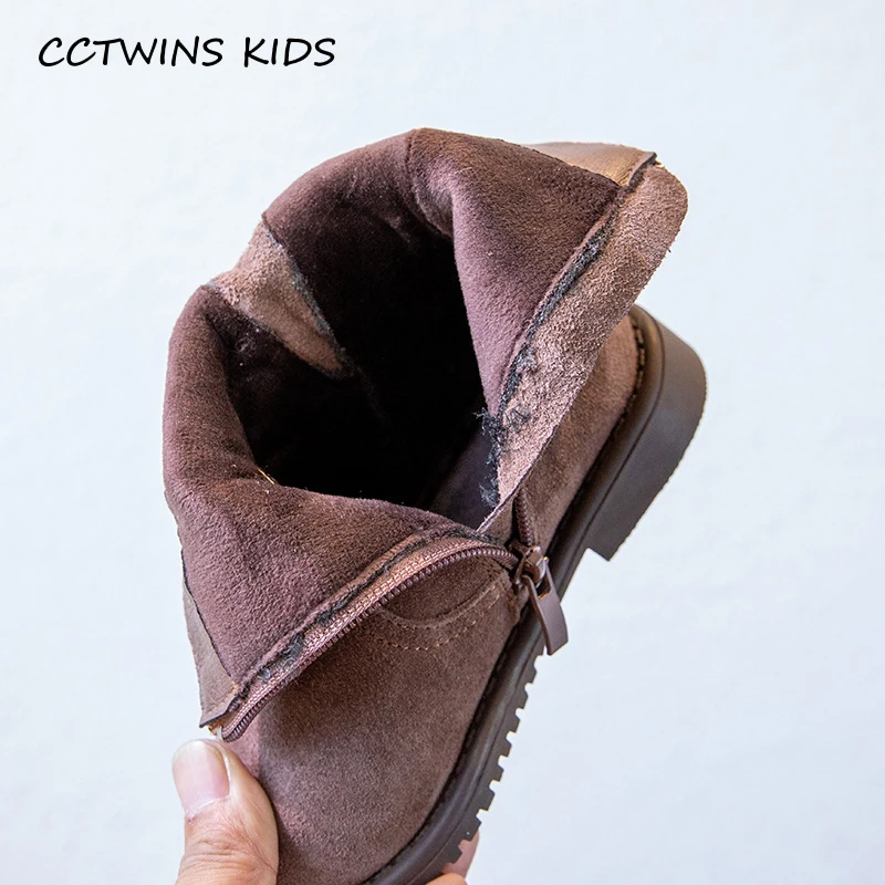 CCTWINS/детская обувь; коллекция года; сезон осень; модные черные ботинки с мехом для девочек; Повседневная Теплая обувь для мальчиков; ботинки в британском стиле; FB1761