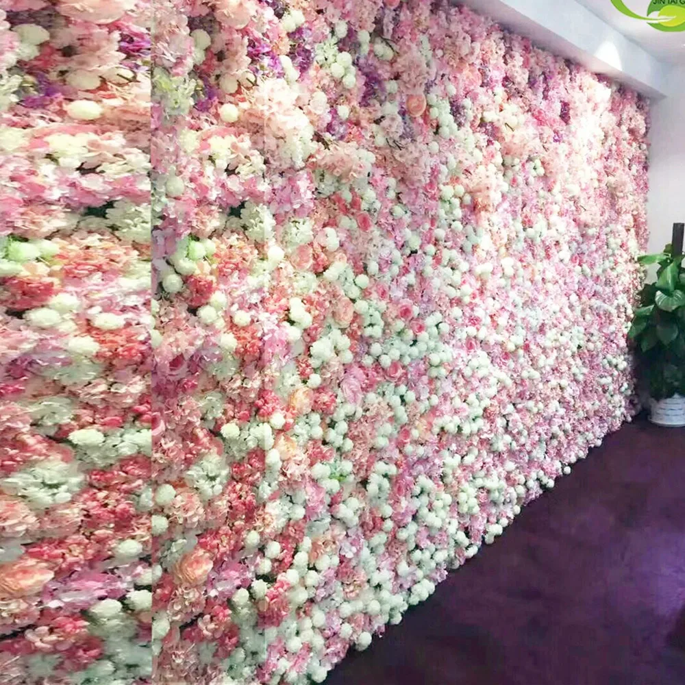 Fake Flower Wall Panels Artificial Hydrangea Wedding Venue Background Wall Decoration Garden Party Backdrop Decor 60X40CM 