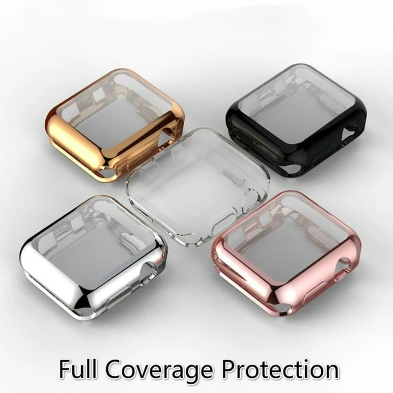 Чехол для смарт часов s Apple Watch Series 5 3 4 2 1 чехол из мягкого ТПУ защитный IWatch i 38 42 40 44