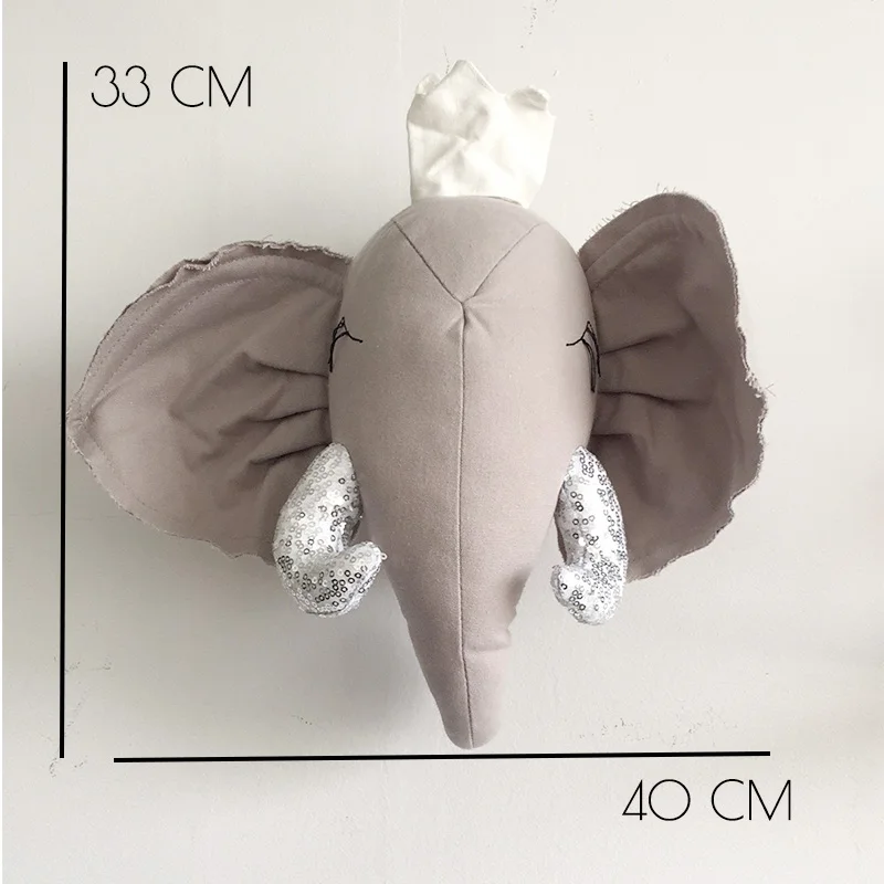 Elephant B Голова Животного Настенный декор для детской комнаты Слон Олень Единорог голова Настенный декор для детской комнаты украшение детской комнаты - Цвет: Elephant B