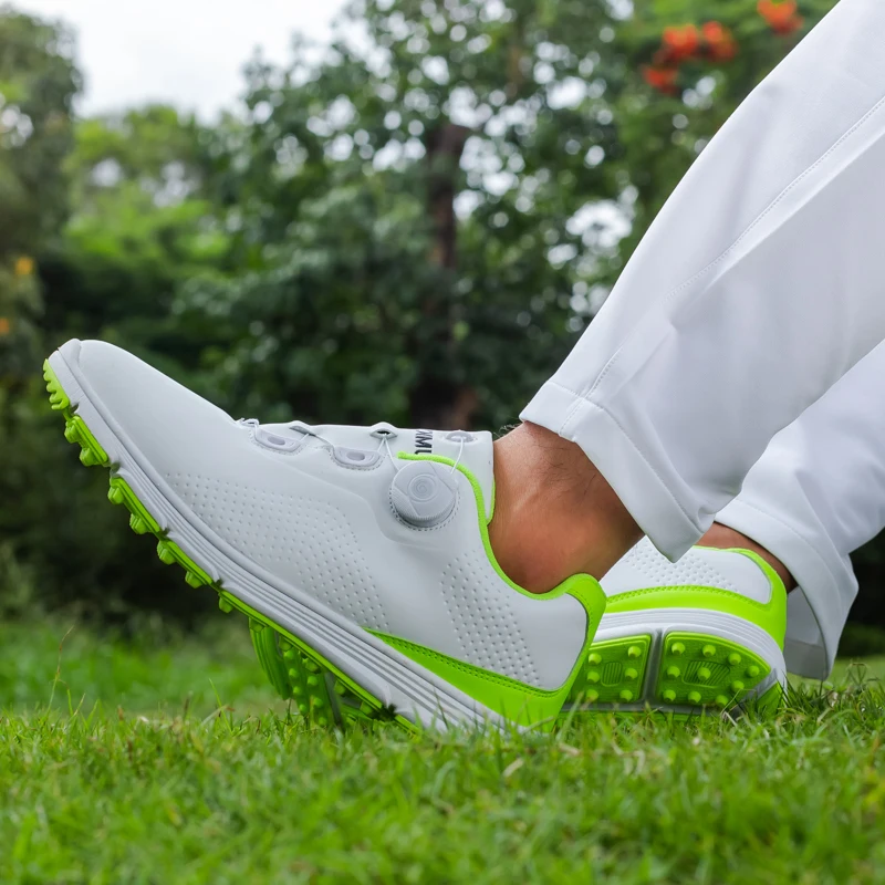 Mens Genuine Leather Boots Golf Tournament Slip on Sneakers Pro PGA Golf Shoes Men's Comfort Wider Shoes Club Training