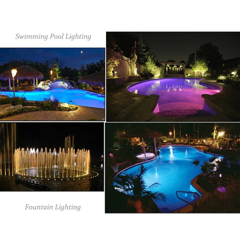 Refletor de Led Muda de Cor D'água para Lago Smd com Controle de Iluminação + Lâmpada Ip68 à Prova Rgb 15w Que 8 Refletor de led rgb smd com controle