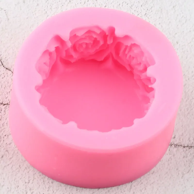3D круглые розы Силиконовые формы для мыла Смола глина свечи формы для помадки торта инструменты для украшения конфет шоколадная мастика формы
