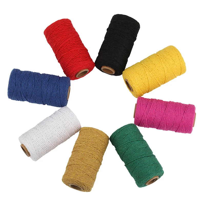 100% Cotton rope colorful twine macrame cord string thread for party wedding decoration accessory DIY cord 2mm*100m