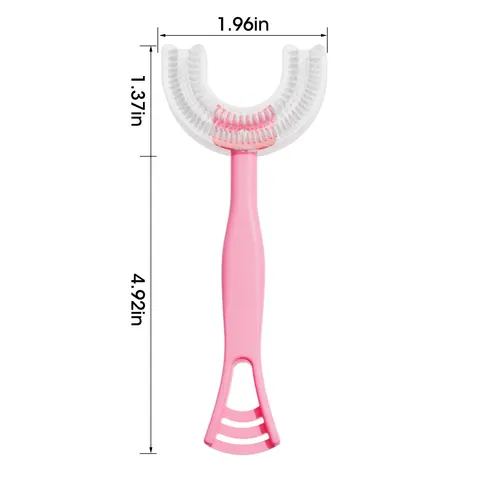 Toothbrush U-Shape Infant Toothbrush with Handle Silicone Oral Care Cleaning Brush for Toddlers Ages 2-12
