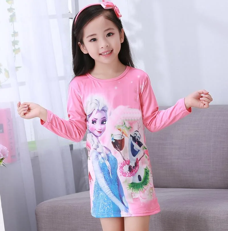 Детская ночная рубашка принцессы с длинными рукавами; Осенняя ночная рубашка для девочек; Пижама для подростков; От 2 до 12 лет одежда для сна; Пижама для малышей - Цвет: model 18