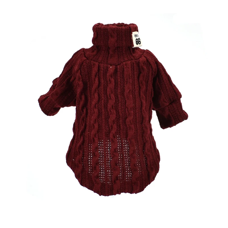 Wine red Одежда для собак, теплый зимний свитер для маленьких и средних собак, четыре ноги, пуловер, пальто, куртка, щенок йоркширского терьера, вязаная одежда для собак - Цвет: Wine red