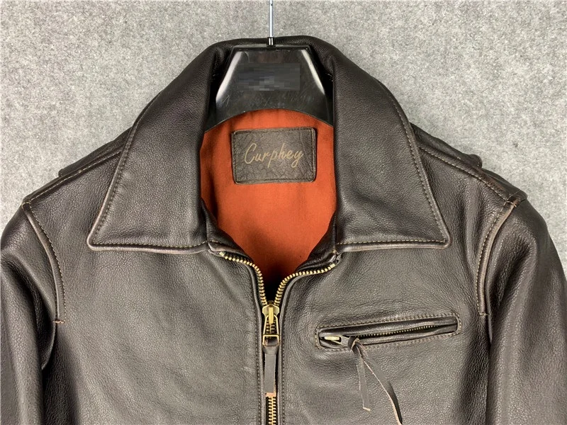 Free shipping.US casual style,J25 Turkey Tea Core Cowhide Jacket,vintage genuine Leather coat.motor biker leather jackets,sales petite genuine leather coats & jackets