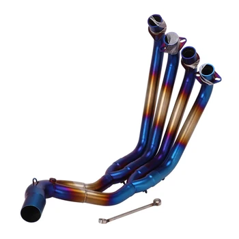 Slip on Motorcycle Exhaust Front Connect Tube Header Pipe Stainless Steel Exhaust System For Honda CB650 2014-2020