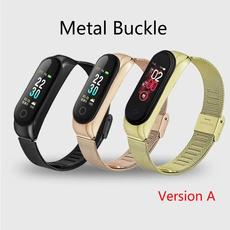 Для mi band ремешок для mi band 3 4 часы браслет из нержавеющей стали ремешок Смарт часы Сменный ремень для mi band 4 3 ремешок