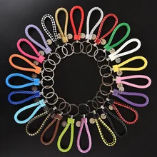 Креативный полностью ручной работы пары ткачество кожа веревочный брелок Мужская Женская машина yao chi quan lian настраиваемые, с логотипом оптом