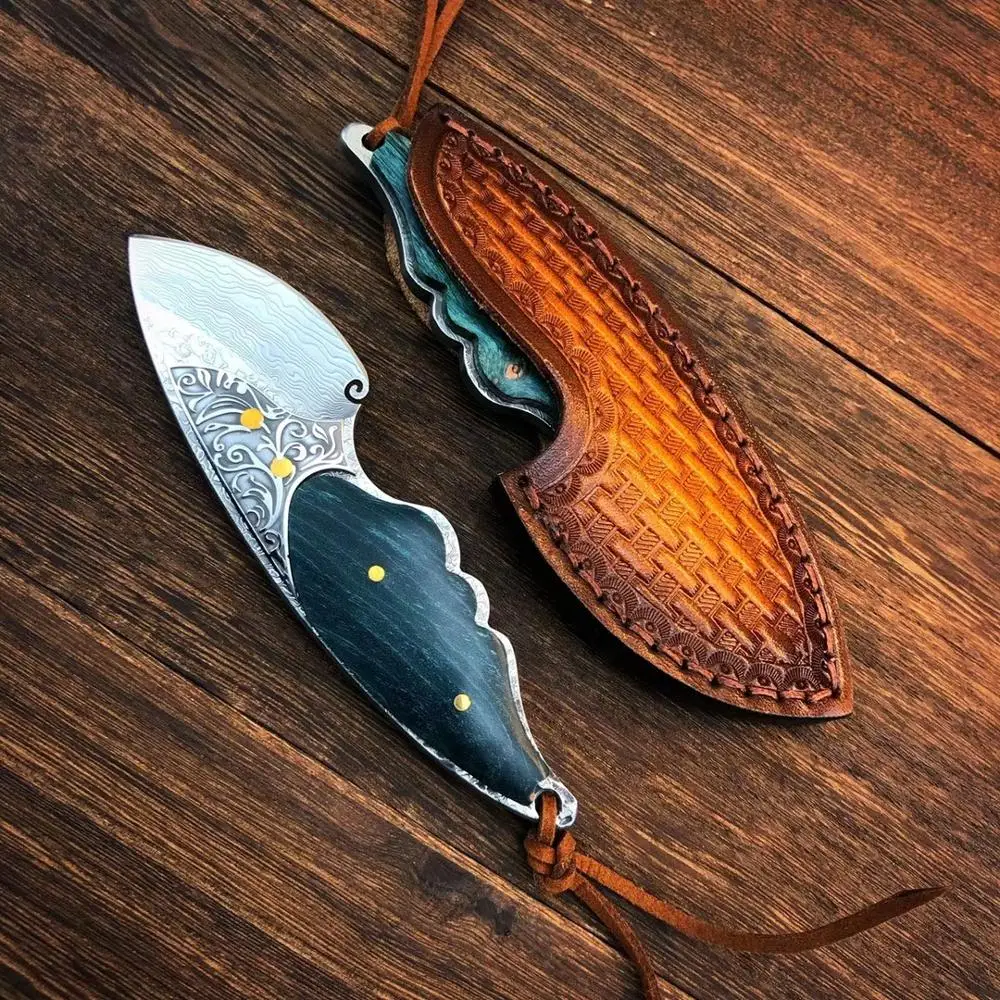 

Original Design Damascus 60HRC Blade Steel Resin Handle Flipper Folding Knife Outdoor Camping Hunting Pocket Fruit Knives