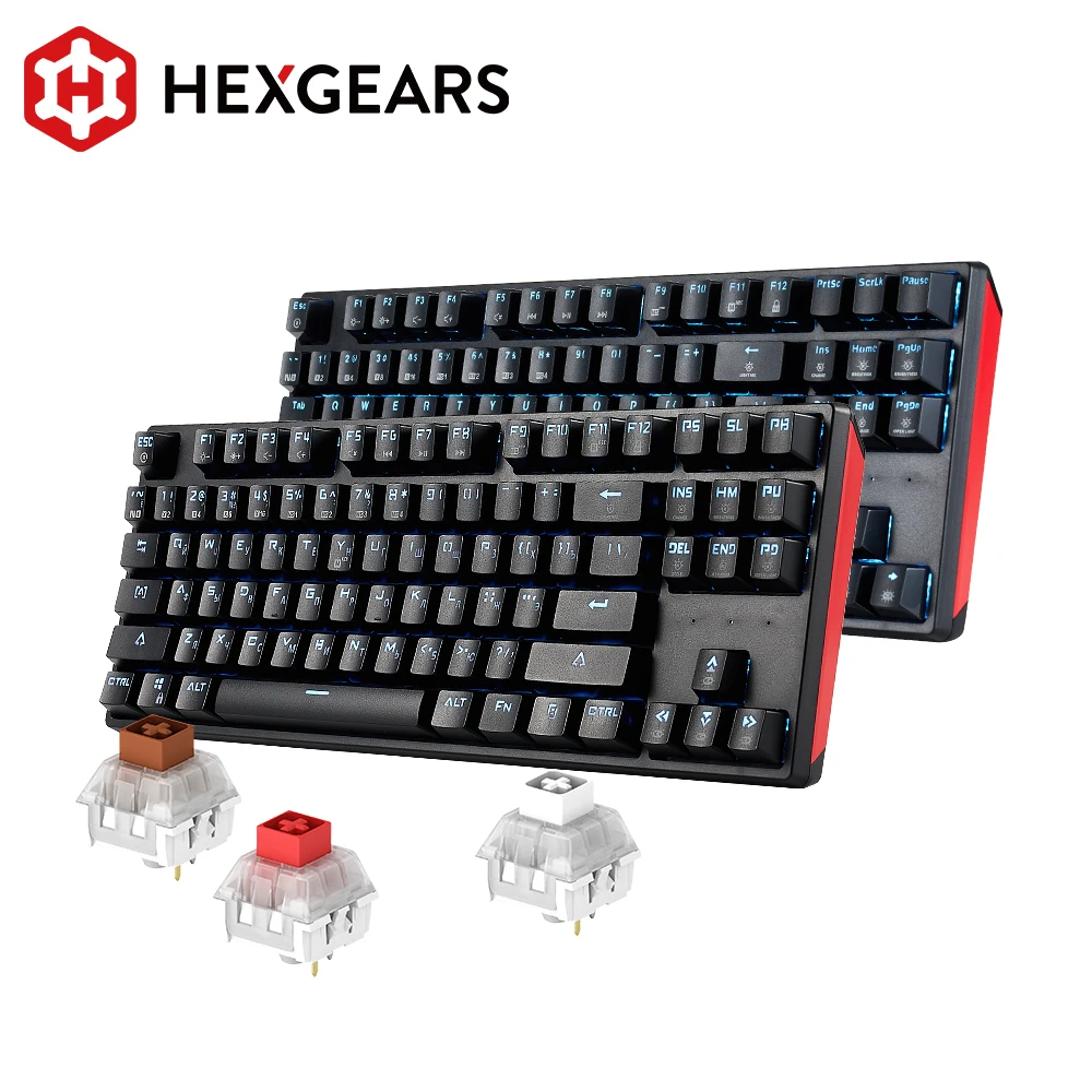 Hexgears Mechanical Keyboard Gaming Hotswappable Switch Russian 87 Key