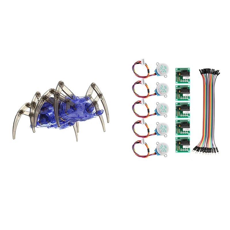 DIY Assemble Intelligent Electric Spider Robot Toy Educational Kit Hot Selling Assembling Building Puzzle Toys High Quality | Игрушки и