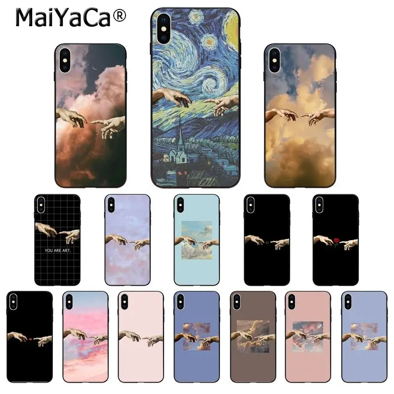 MaiYaCa The Creation of Adam Hand TPU Soft Silicone Phone Case for iPhone 8 7 6 6S Plus X XS MAX 5 5S SE XR 11 11pro max Cover | Мобильные