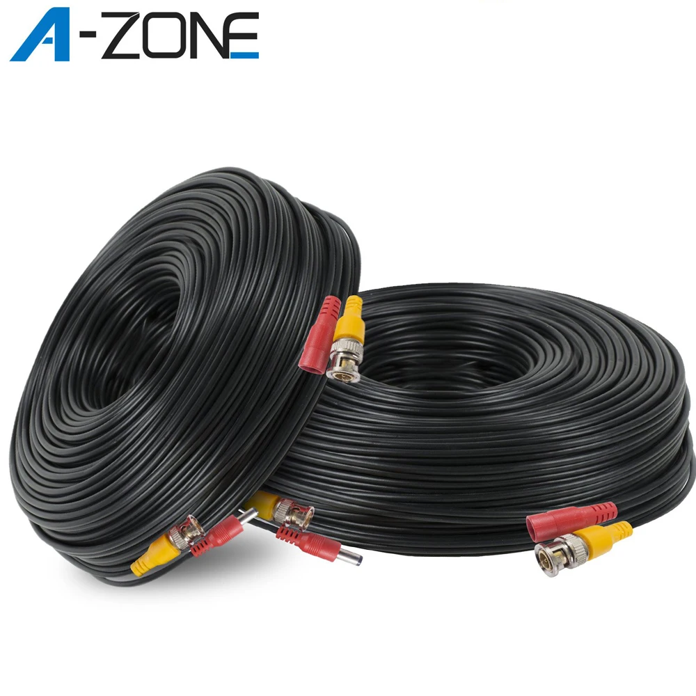 

A-ZONE 30m CCTV DVR Camera System Recorder DC Power Video Cable Surveillance Kit BNC Cable