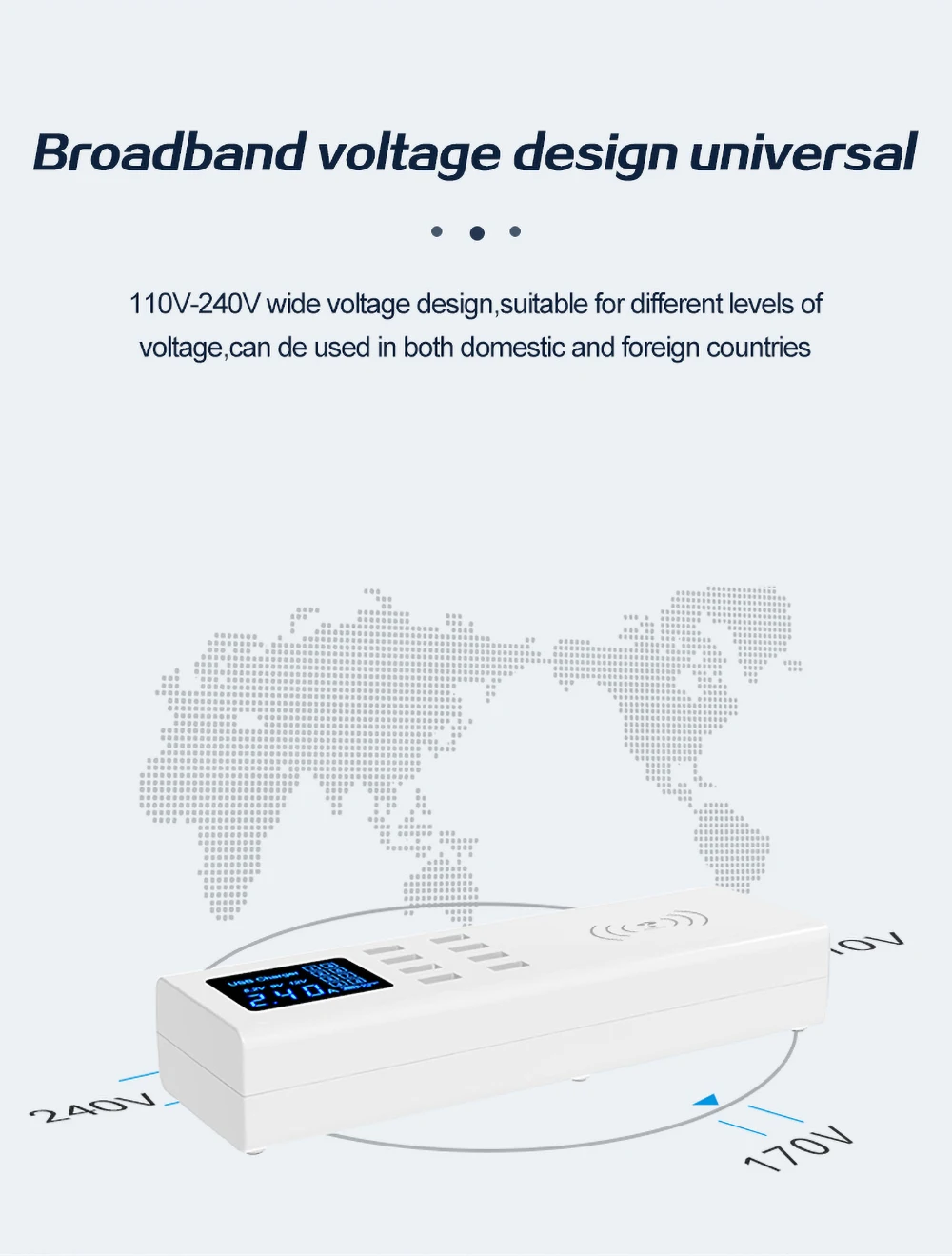 8 портов беспроводной Quick Charge 3,0 цифровой дисплей USB зарядное устройство для Android iPhone адаптер быстрое зарядное устройство для xiaomi huawei samsung