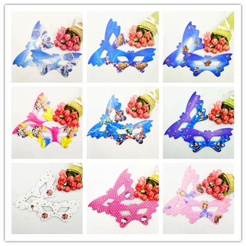 

10pcs/set Frozen Anna And Elsa Princess Lightning Mcqueen Mickey Minions Avengers Sofia Moana Party Masks Supplies