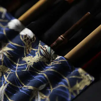 

10 Holes Canvas Brush Wrap Roll with Tassel Large Capacity Drawing Pencil Storage Bag