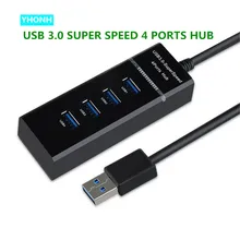 Высокоскоростные концентраторы с 4 портами, высокоскоростной разветвитель USB 3,0 для настольных ПК, ноутбуков, адаптер USB C, концентратор usb-c, type-c