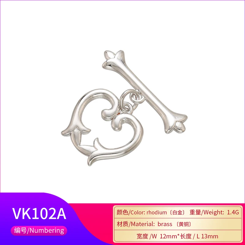 Zhukou oval/herz messing ot verschlüsse haken für frauen hand gefertigte halskette armband schmuck zubehör machen ergebnisse modell: vk100 – Detail 34