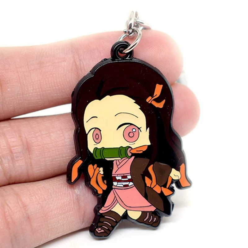 Anime Demon Slayer Kimetsu no Yaiba keychain Lovely Kamado Tanjirou Nezuko Agatsuma Zenitsu Rengoku Kyoujurou